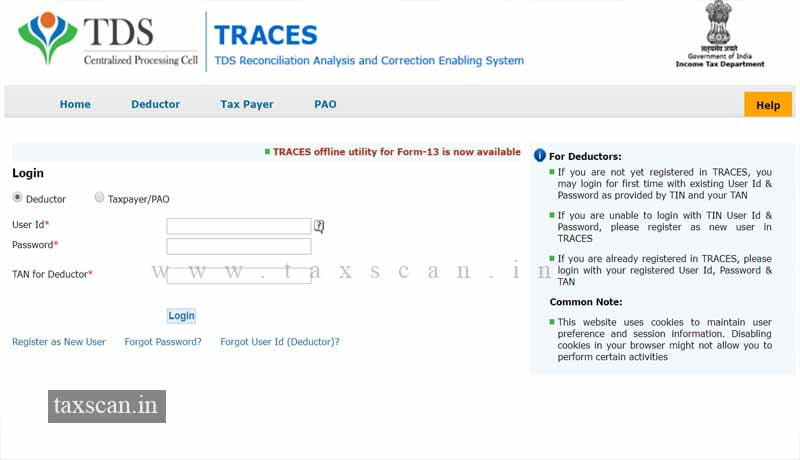 TDS Certificate - TRACES - Taxscan